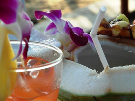 Fresh Coconut Drink on the Beach