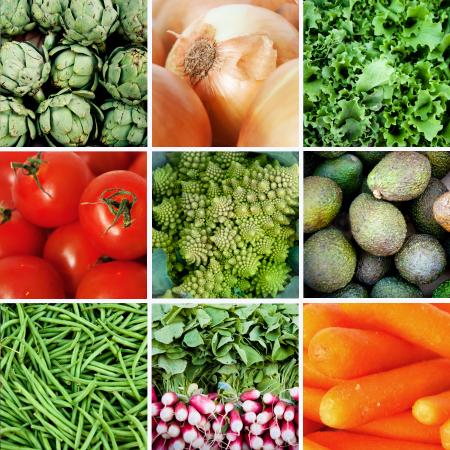 Fresh vegetables collage