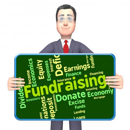 Fundraising Word Shows Capital Wordcloud And Funds