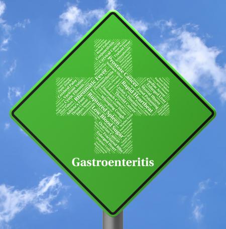 Gastroenteritis Sign Indicates Intestinal Flu And Disease