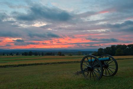 Gettysburg Cannon Sunset - HDR