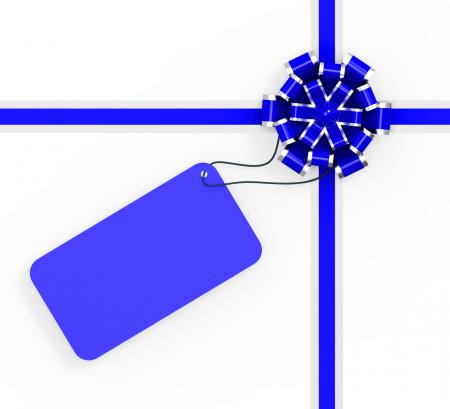 Gift Tag Indicates Greeting Card And Copy-Space