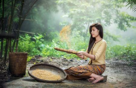 Girl Checking Rice