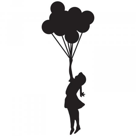 Girl holding balloons