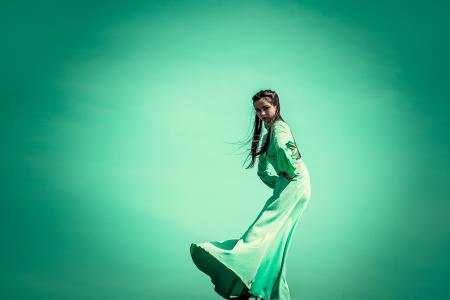 Girl in Green Dress