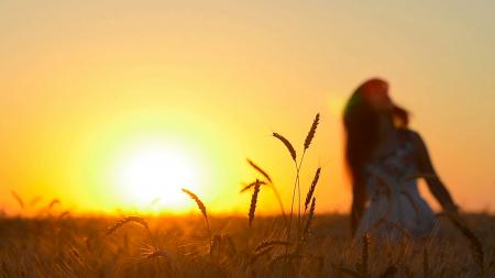 Girl in sunset