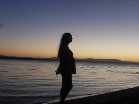 Girl in sunset
