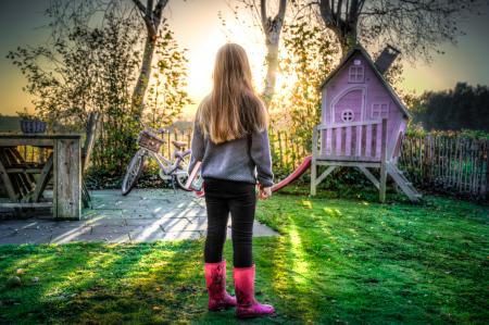 Girl Staring at the Sky