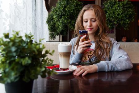 Girl using Cell