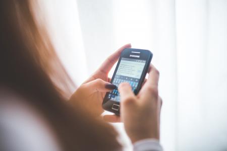 Girl using mobile phone