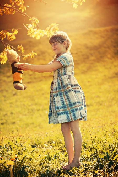 Girl with her Toy