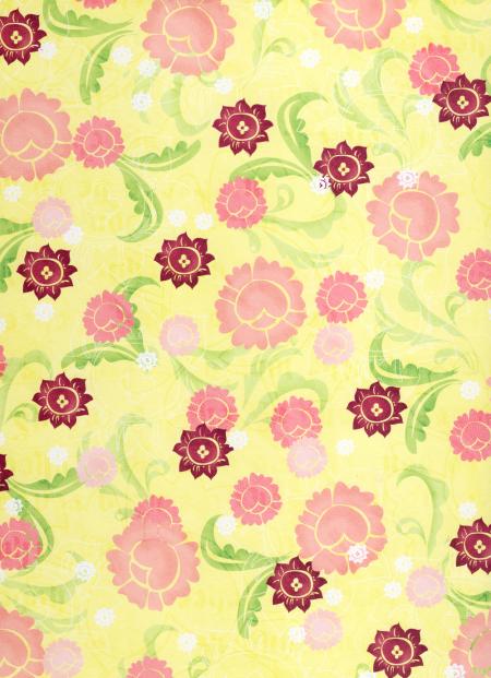 Girly Yellow Floral Paper