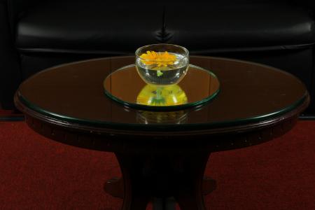 glass on table