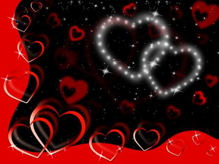 Glittering Hearts Background Show Tenderness Affection And Love