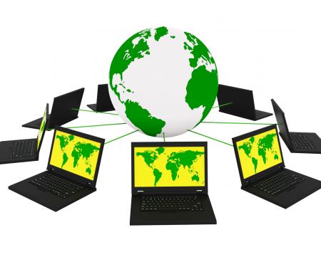 Global Network Means Networking Monitor And Planet