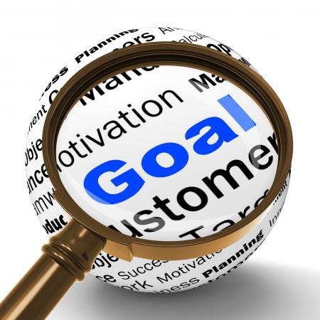 Goal Magnifier Definition Shows Future Aims And Aspirations