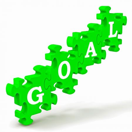 Goal Puzzle Shows Business Targets And Objectives