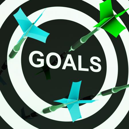 Goals On Dartboard Shows Aspirations