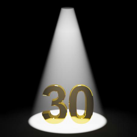 Gold 30th Or Thirty 3d Number Representing Anniversary Or Birthday