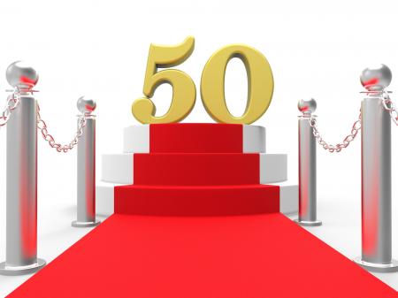 Golden Fifty On Red Carpet Shows Fiftieth Cinema Anniversary Or Rememb