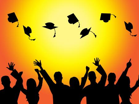 Graduation Education Means Graduate Diploma And Train