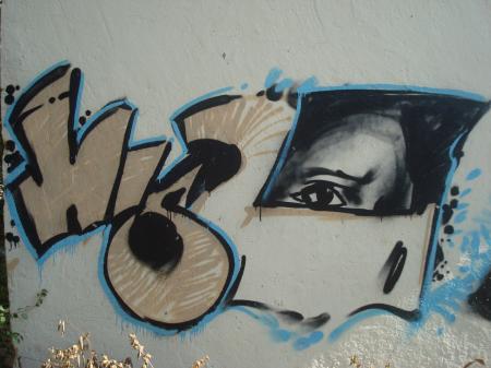 Graffiti on a street wall