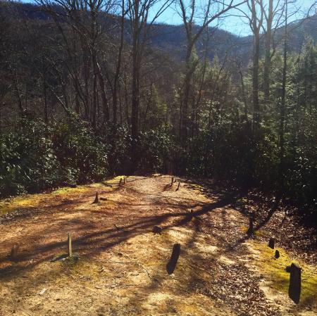 Graveyard and mountains