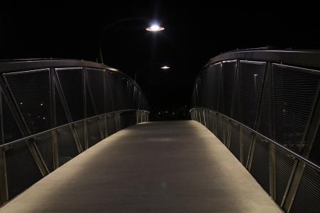 Gray Beige Bridge during Night Time