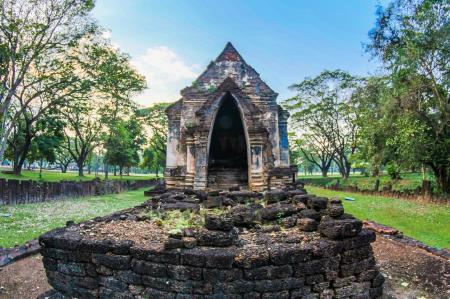 Gray Concrete Altar Between Green Trees