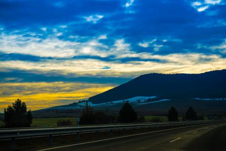 Gray Concrete Road at Golden Hour