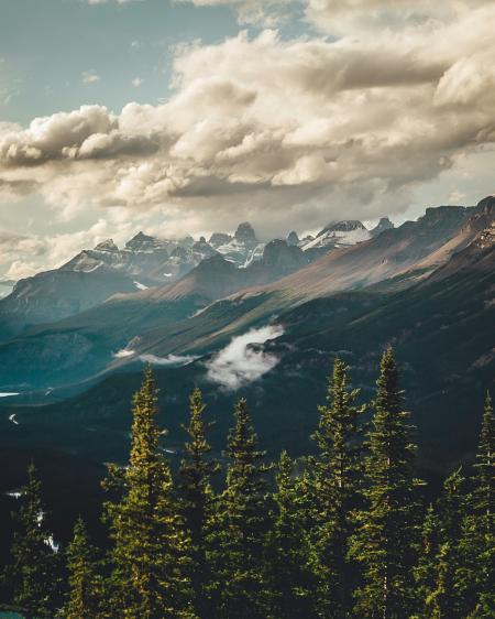 Gray Mountains Under Gray Sky at Daytime