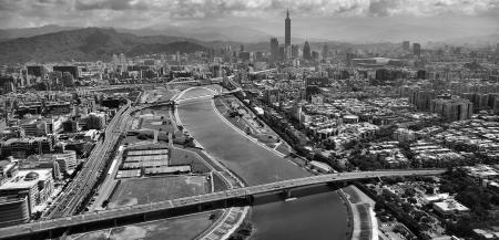 Gray Scale Aerial Photo of City