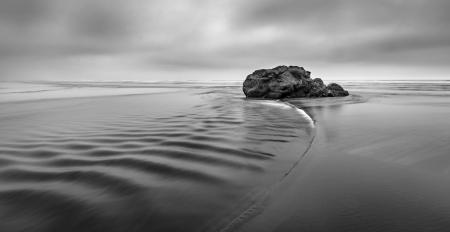 Gray Scale Photo of Body of Water