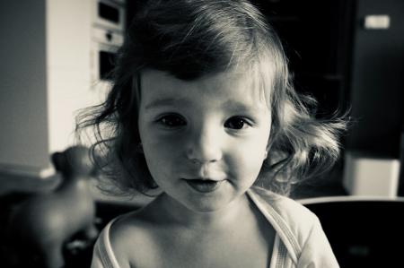 Gray Scale Photo of Girl Wearing Scoop Neck Shirt