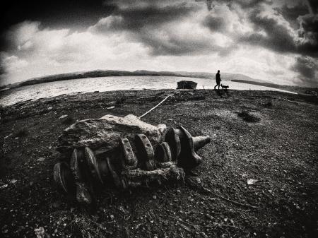 Gray Scale Photo of Seashore