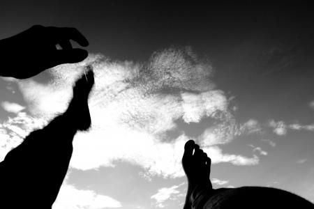 Grayscale Above Photography of Man Falling Down