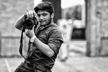 Grayscale of Man in Dress Shirt