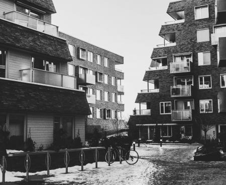 Grayscale Photo of High-rise Building