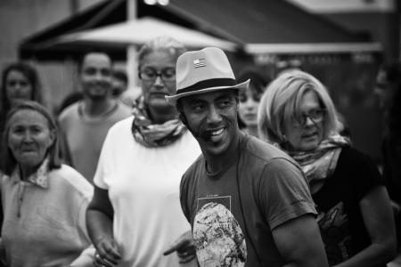 Grayscale Photo of People