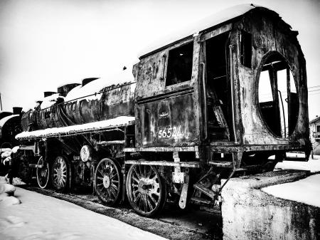 Grayscale Photo of Train