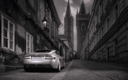 Grayscale Photography of Car on Road