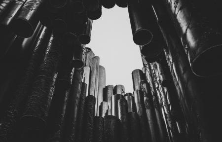 Grayscale Photography Of Chimes