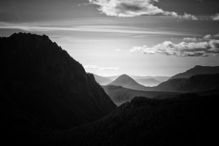 Grayscale Photography Of Mountain