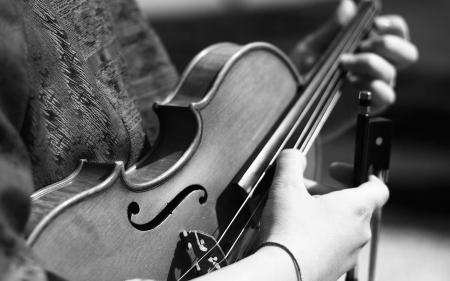Grayscale Photography of Person Playing Violin