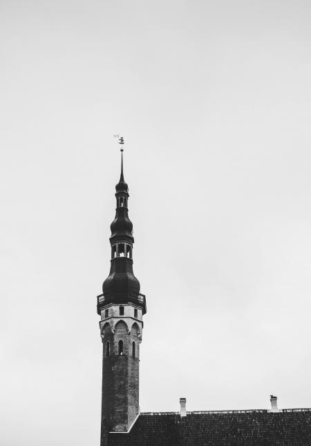 Grayscale Photography of Vintage Tower