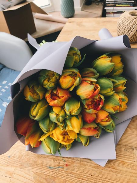 Green and Yellow Artificial Flower Bouquet