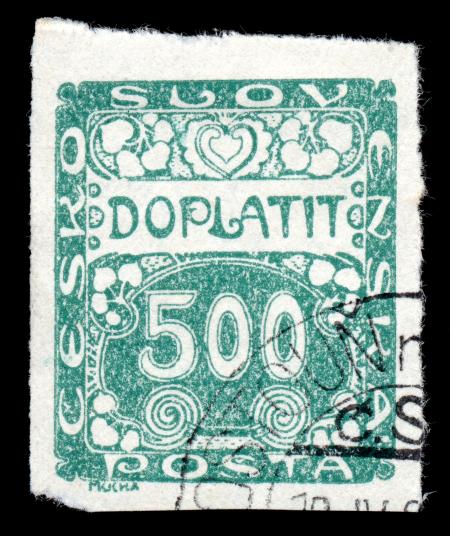Green Art Nouveau Stamp