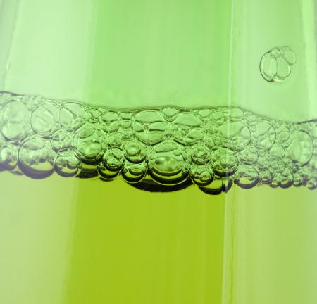 Green beer bubbles
