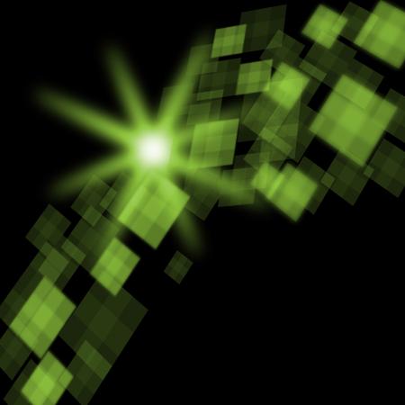 Green Cubes Background Means Futuristic Concept Or Pixeled Design