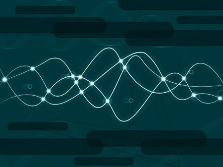 Green Double Helix Background Shows DNA Make-Up And Biological